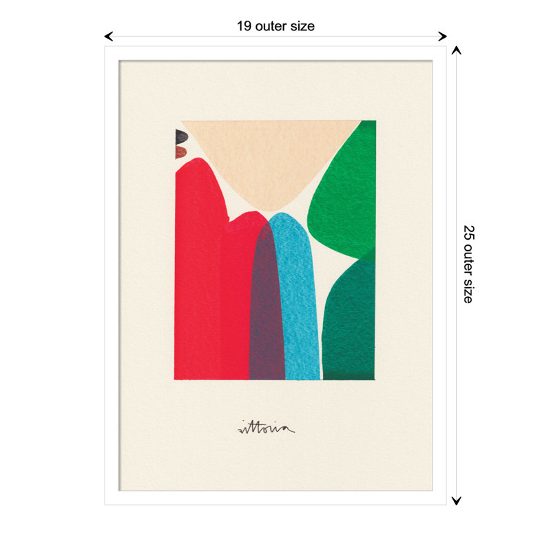The Mountains We Move In Our Minds by Amber Vittoria, White Framed, 19" W x 25" H x 1" D