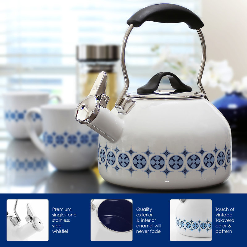 Chantal 1.4 Quarts Enamelware Whistling Stovetop Tea Kettle