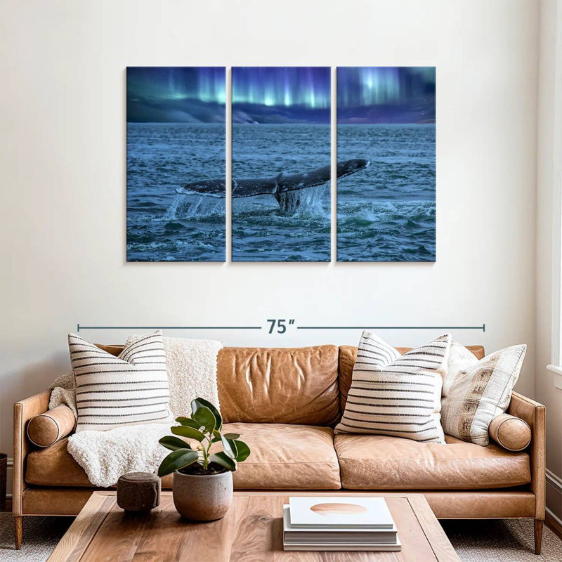Aurora Borealis Whale Tail, 36" H x 57" W