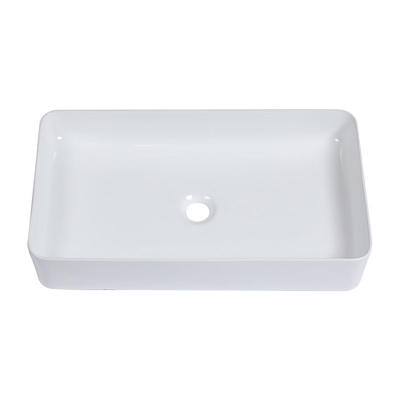 24"X14"  Ceramic Rectangular Vessel Bathroom Sink