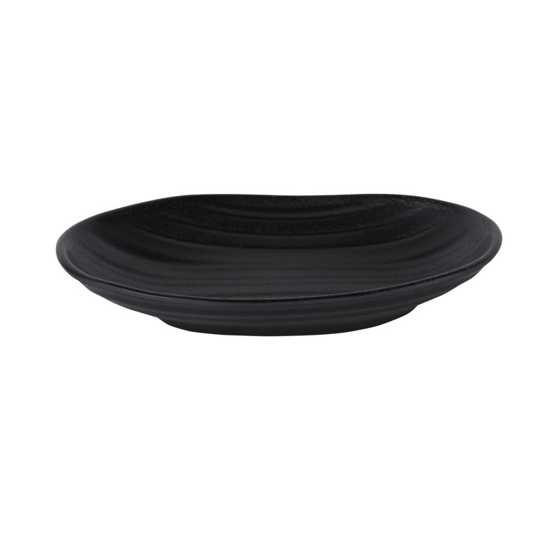 Plaque de hors-d’œuvres en mélamine 7" zen, Noir