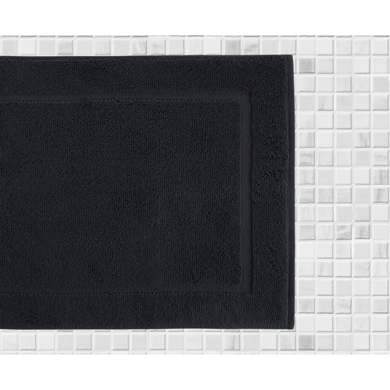 Lerins Solid Color Bath Mat Floor Towel, Black