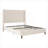 Queen Size Wingback Upholstered Platform Bed, Traditional Tufted Velvet, 54 Inch High Headboard, Beige Finish