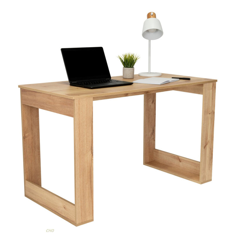 Computer Desk Albion With Ample Worksurface And Legs, Oak