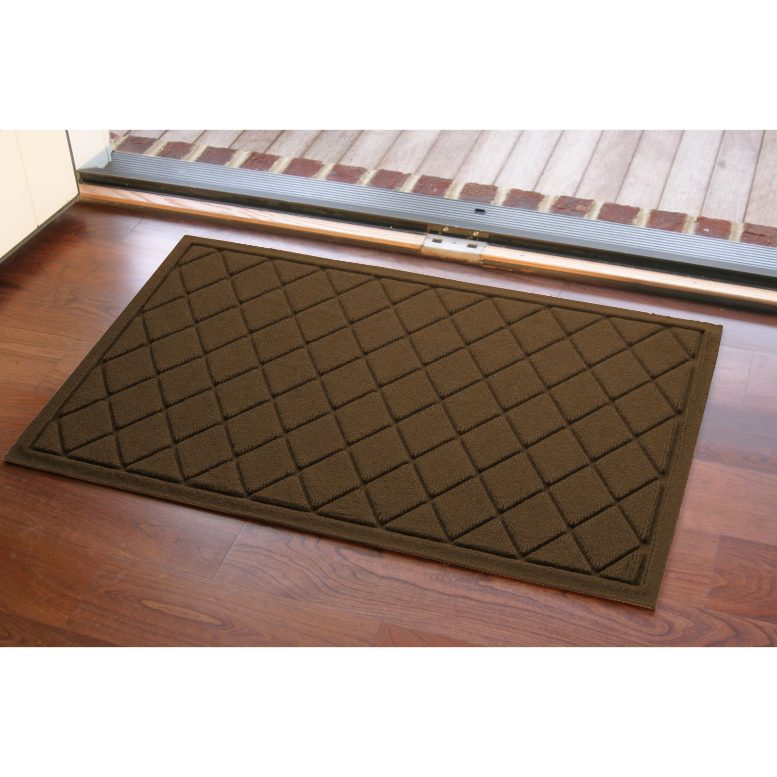 WaterHog Non-Slip Indoor/Outdoor Doormat, Dark Brown, Rectangle 24" x 36"