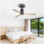 Ventilateur de plafond encastré moderne de 52 pouces avec lumière DEL et télécommande, 3 pales ABS, moteur CC réversible silencieux pour le salon de patio