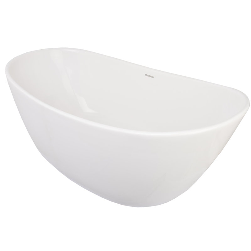 Metro Marquis 65" x 33" Freestanding Soaking Solid Surface Bathtub, Matte Black, Matte White