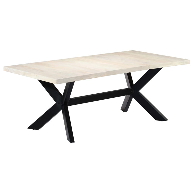 Arceneaux Solid Wood Top Metal Base Dining Table