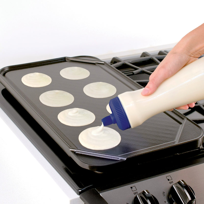 Tovolo Easy-Flow Pancake Pen 2.0 With Removable Cap, 3- Cup Capacity Pancake Batter Dispenser, Easy-Squeeze Batter Bottle With Mess-Free Valve For Pancake Art