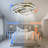 Hagensee 24" DIY Shade Modern Gold Ceiling Fan with Light and Remote, Flush Mount Fandelier with DC Motor-1904533323