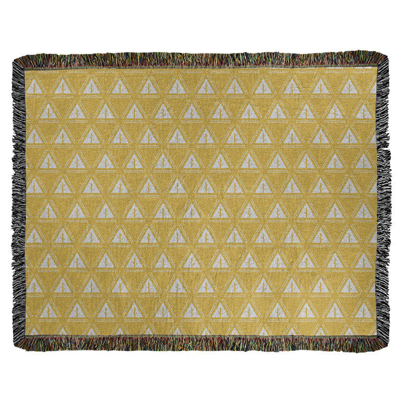 Couverture en coton Theo Nath, l 60 po x L 80 po, Jaune