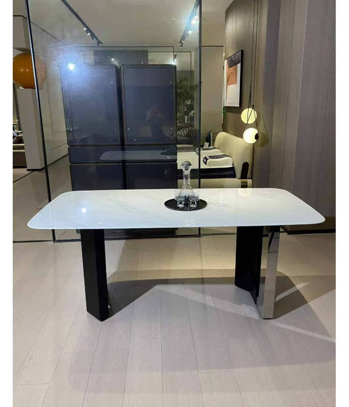 Table de salle à manger rectangulaire avec marbre