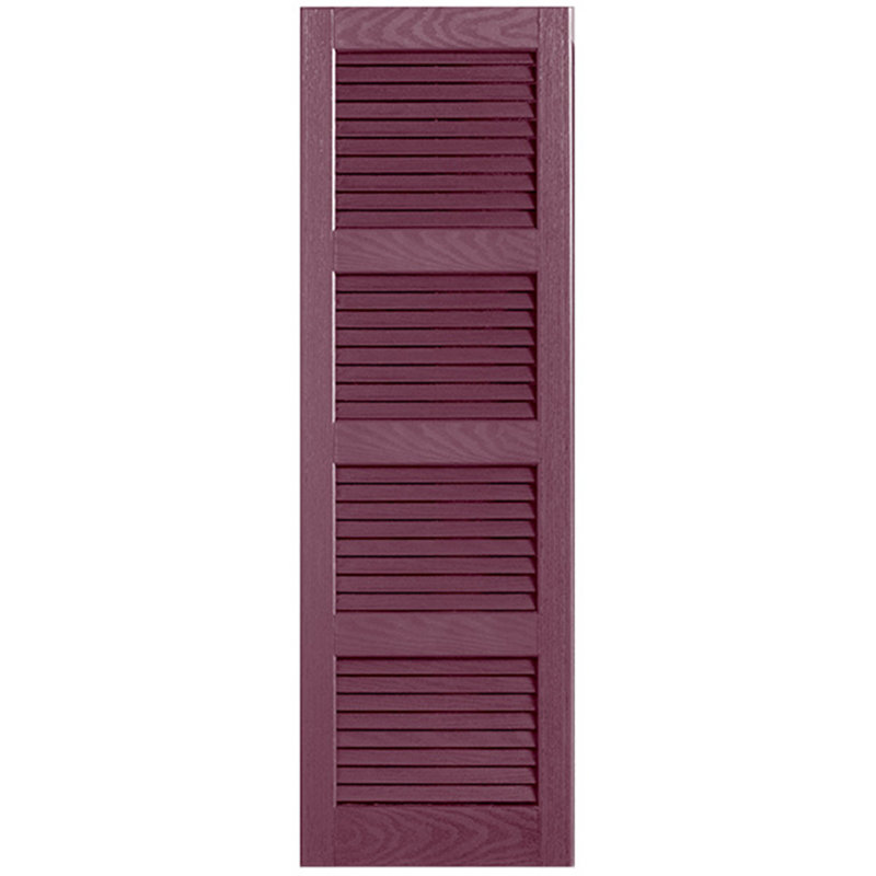 Paire de volets à persiennes droites, 12 po, 71 po, Bordeaux