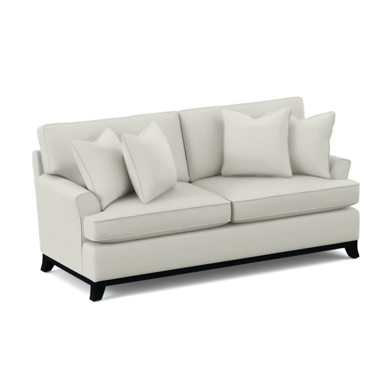 Oaks Way Sofa, Black Finish, Snow Crypton Performance; 0884-91