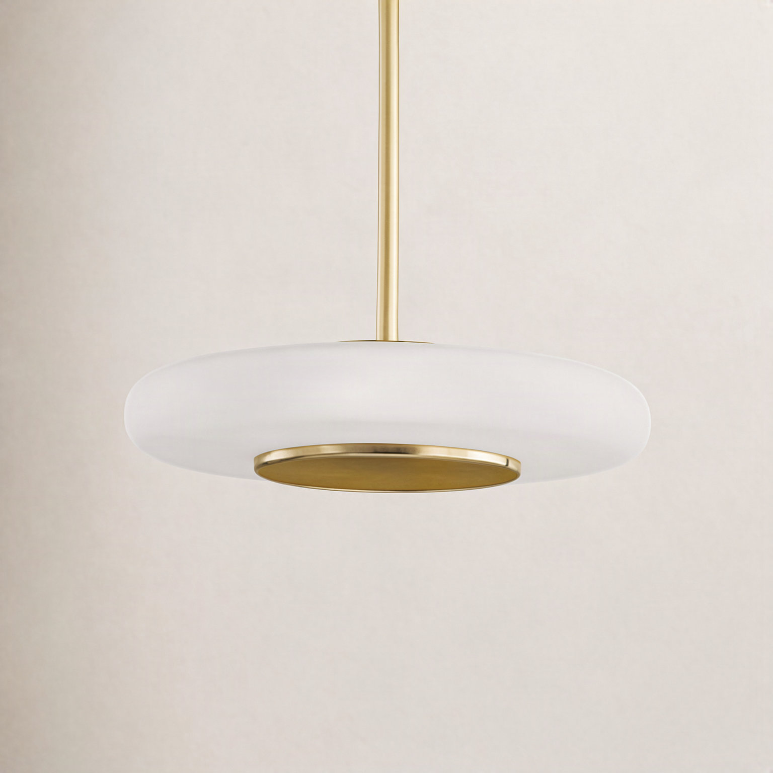 Blyford Dimmable Pendant, Aged Brass, 7.25" H x 15.5" W x 15.5" D