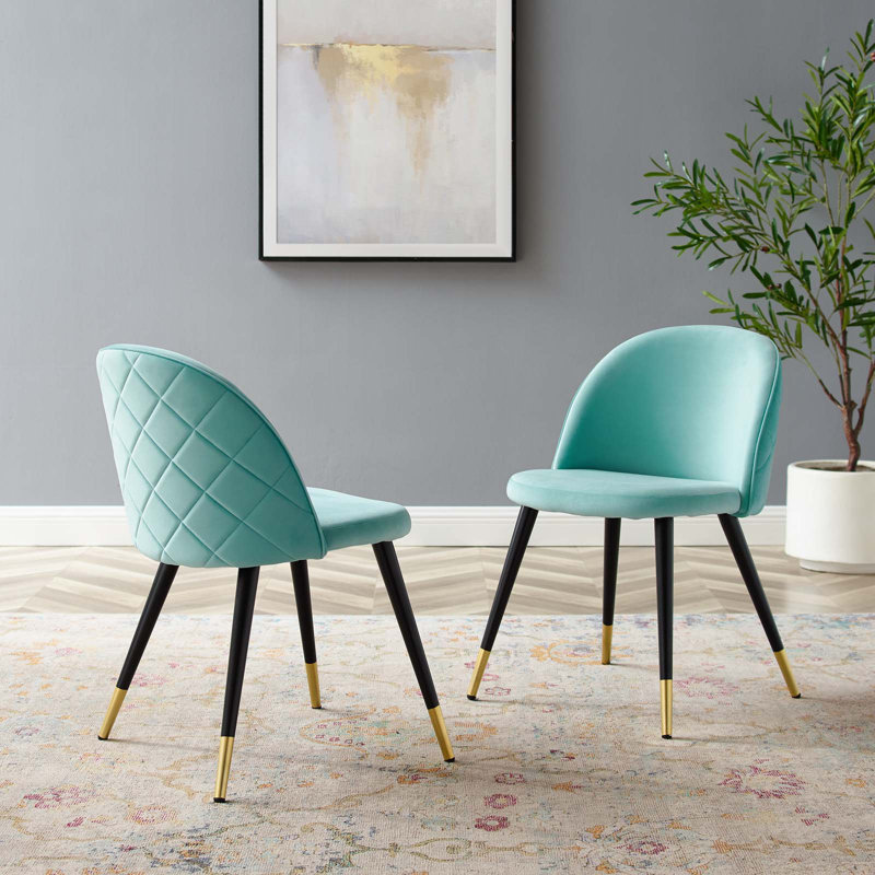 Cordial Performance Velvet Dining Chairs - Set of 2, Mint Velvet 