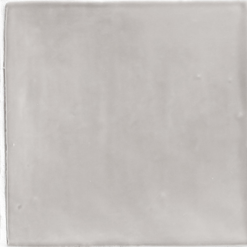 Maroc 5" x 5" Ceramic Zellige Look Glossy Wall Tile, Argento