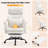 High Back Reclining Office Chair with Pull-Out Footrest and Flip-Up Arms - Suede Fabric Ergonomic Swivel Chair-24541688