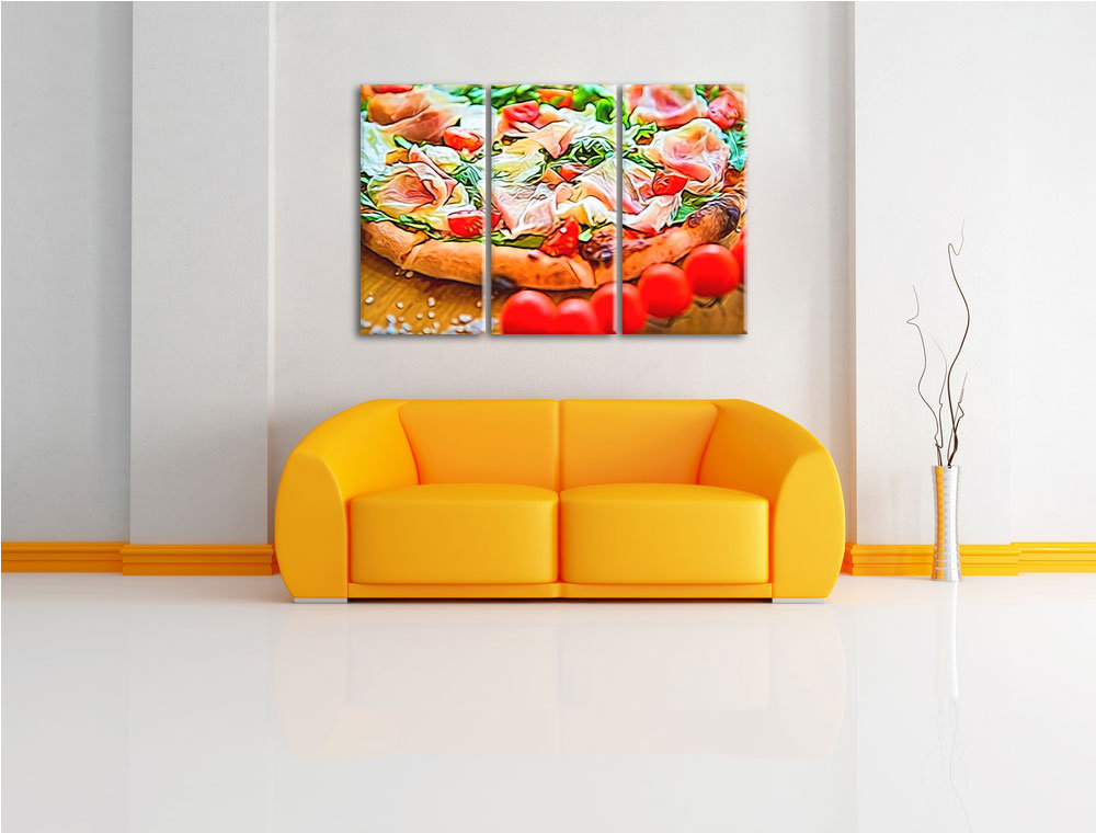 3-tlg. Leinwandbilder-Set „Leckere Pizza“, Fotodruck