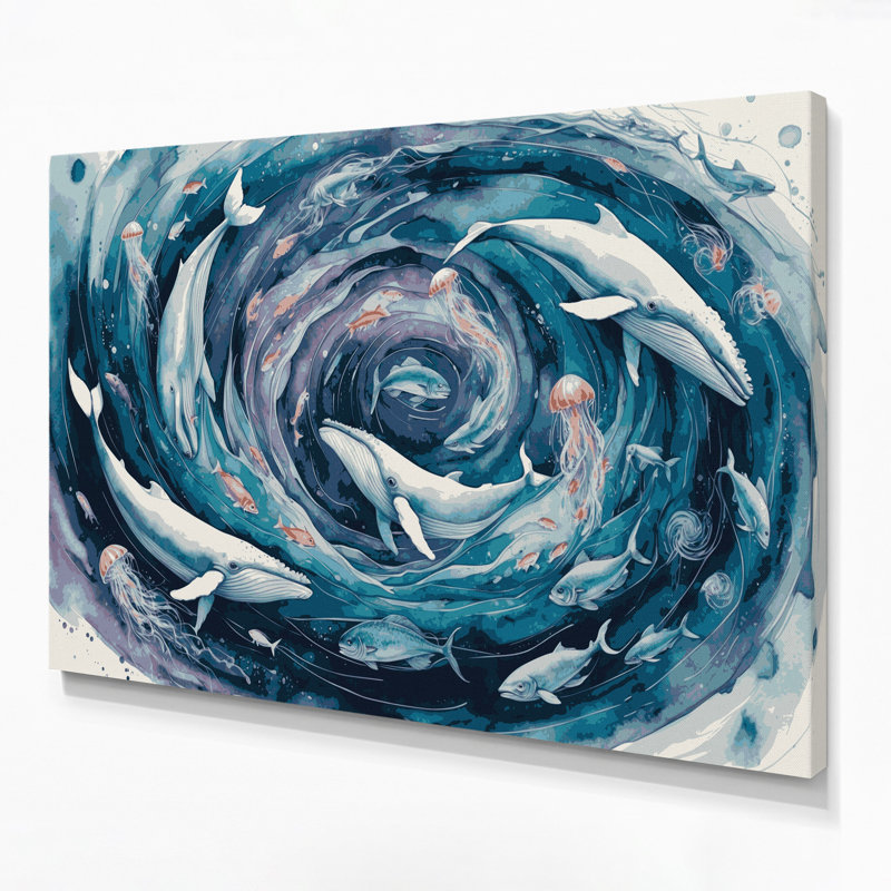 Art nautique sur toile bleu marine, H 12 po x l 18 po