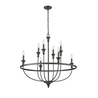 Lustre à 8 lumières de 34 po de largeur Emery