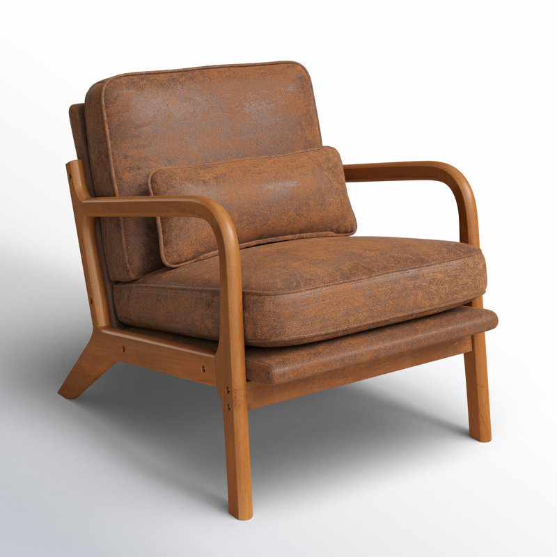 Upholstered Armchair, Brown Polypropylene/Olefin