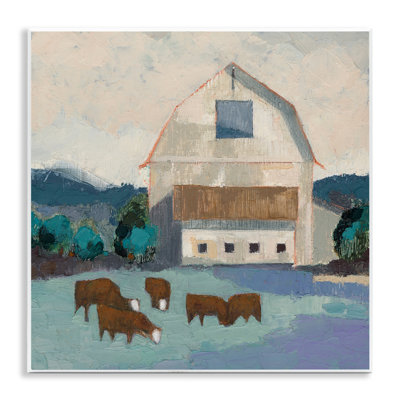 Barnyard Grazing Cattle Wall Plaque Art by Sue Jachimiec