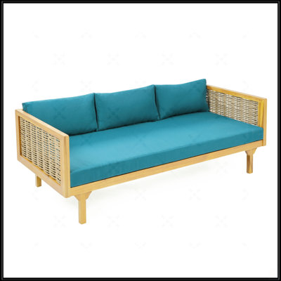 3 Seater Daybed With Rattan Arms