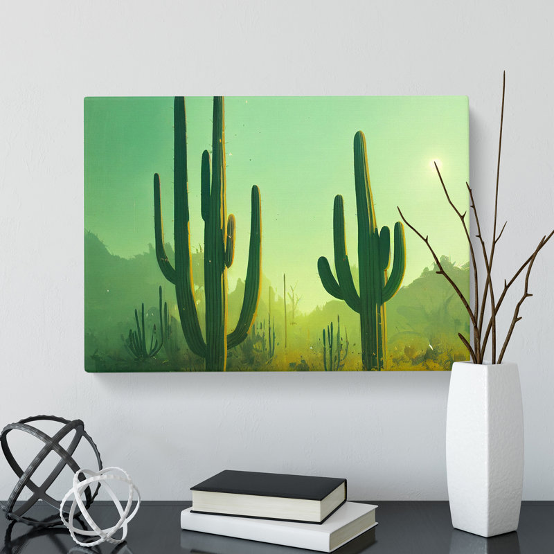 Cactus Desert View Vol.1 - Wrapped Canvas, 40cm H x 60cm W x 3cm D