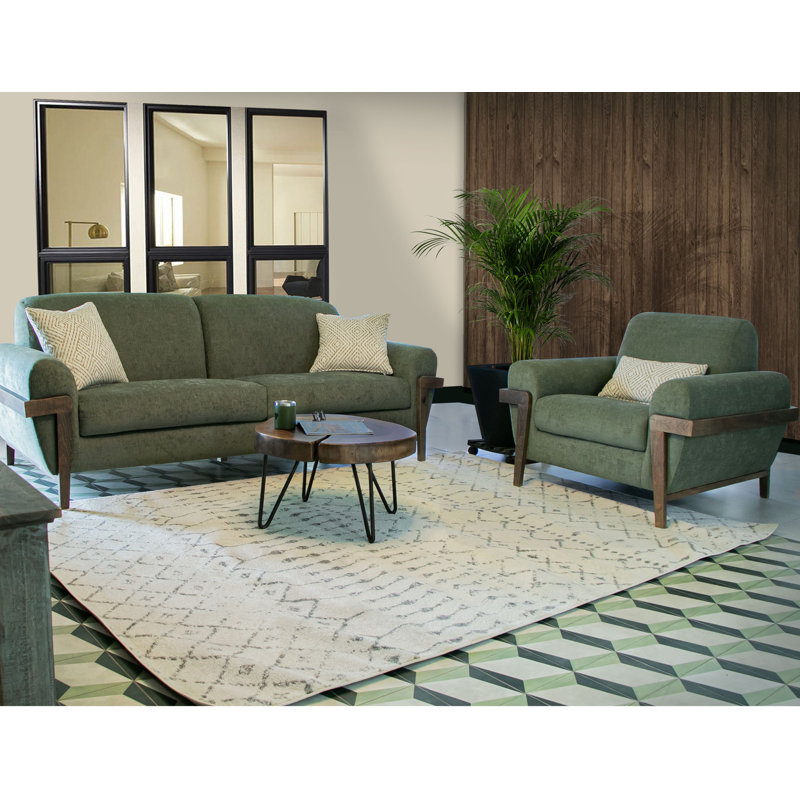 Loft Brown Upholstered 94.5'' Sofa, Loft Brown Beige Polyester