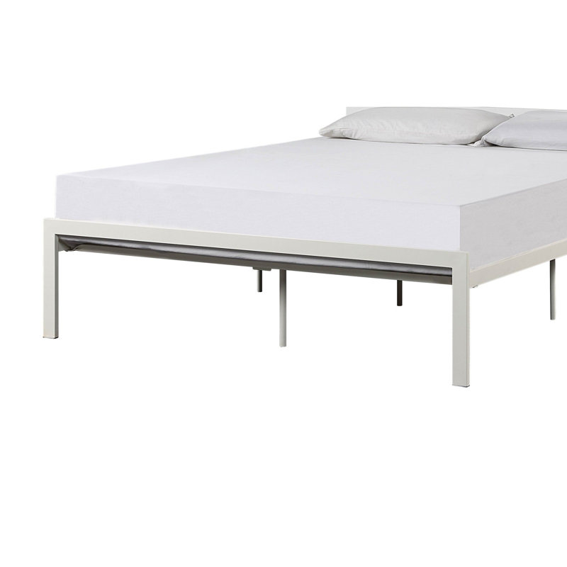 Tavraj Metal Platform Bed, White, Full/Double