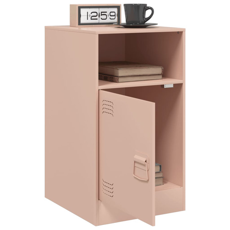 Raahima 34.5cm W Steel Bedside Table, Pink