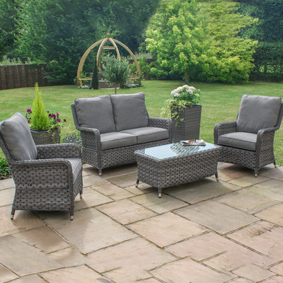 Blaisdell High Back 2 Seat Rattan Sofa Set