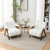 Dormon Upholstered BoucleArmchair with Solid Wood Legs
