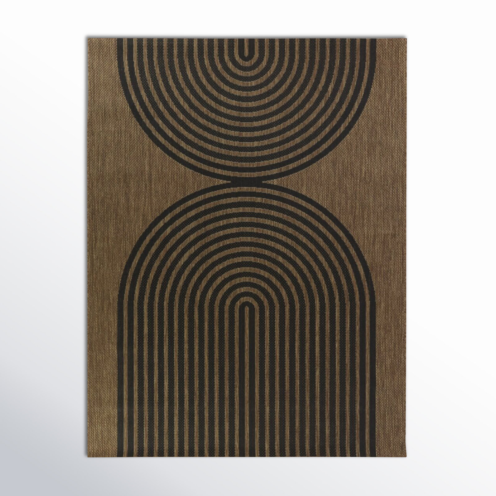 Sophia Flatweave Black/Brown Area Rug, Rectangle 7'10" x 10'