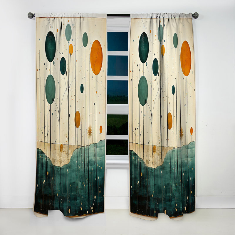 Rickard - Rideau occultant abstrait minimalisme - 1 panneau, L 52 po x L 63 po
