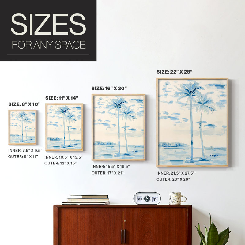 Coconut Grove I, reproduction encadrée - bois massif, Naturel, H 11 po x l 9 po