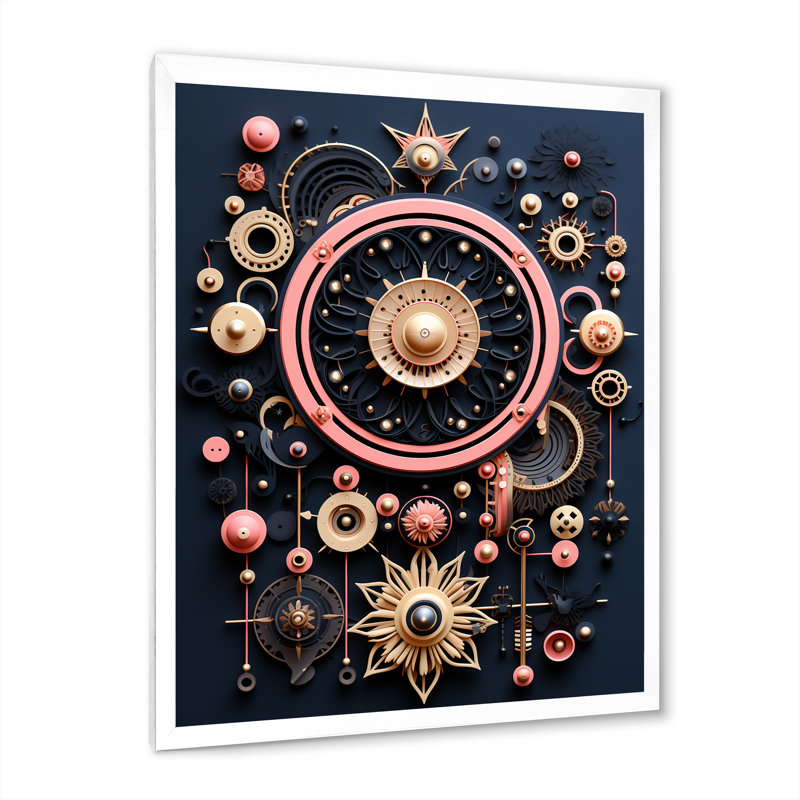 Ancienne sagesse à travers la galaxie sarcelle - décoration murale géométrique moderne, H 40 po x l 30 po x P 1,5 po