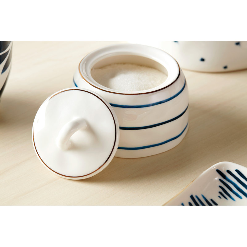 Service à thé en porcelaine pour 2 personnes Blue Bay