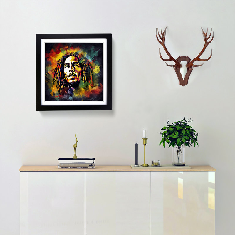 Bob Marley Digital Art - Framed Print, Black