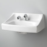 Commercial Vitreous China 21" Wall Mount Bathroom Sink with Overflow