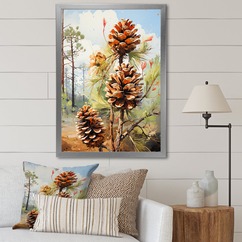 Épinette, pin, forêt II - Art mural pin, H 32 po x l 24 po x P 1 po, Cadre photo argenté