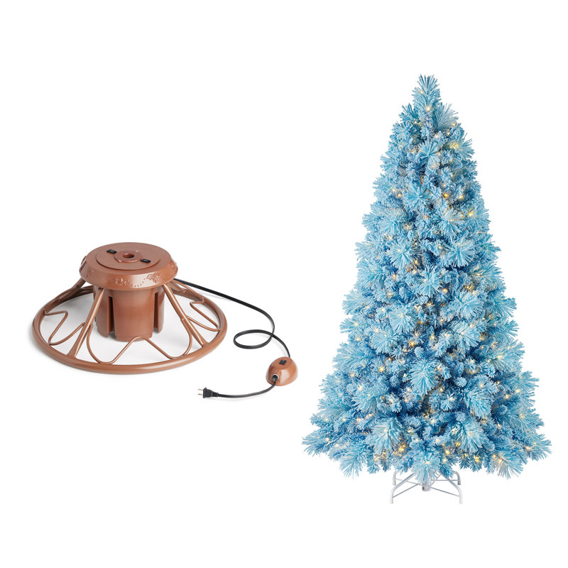 The Holiday Aisle® Rotating Tree Stand Base w/Snowdrift 6.5' Pine Christmas Tree