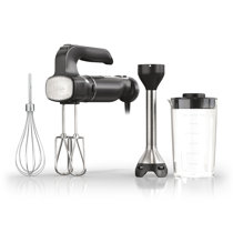 Betty Crocker Hand Held Immersion Blender Stick with Beaker, One Hand Mixer, Chopper and Dicer