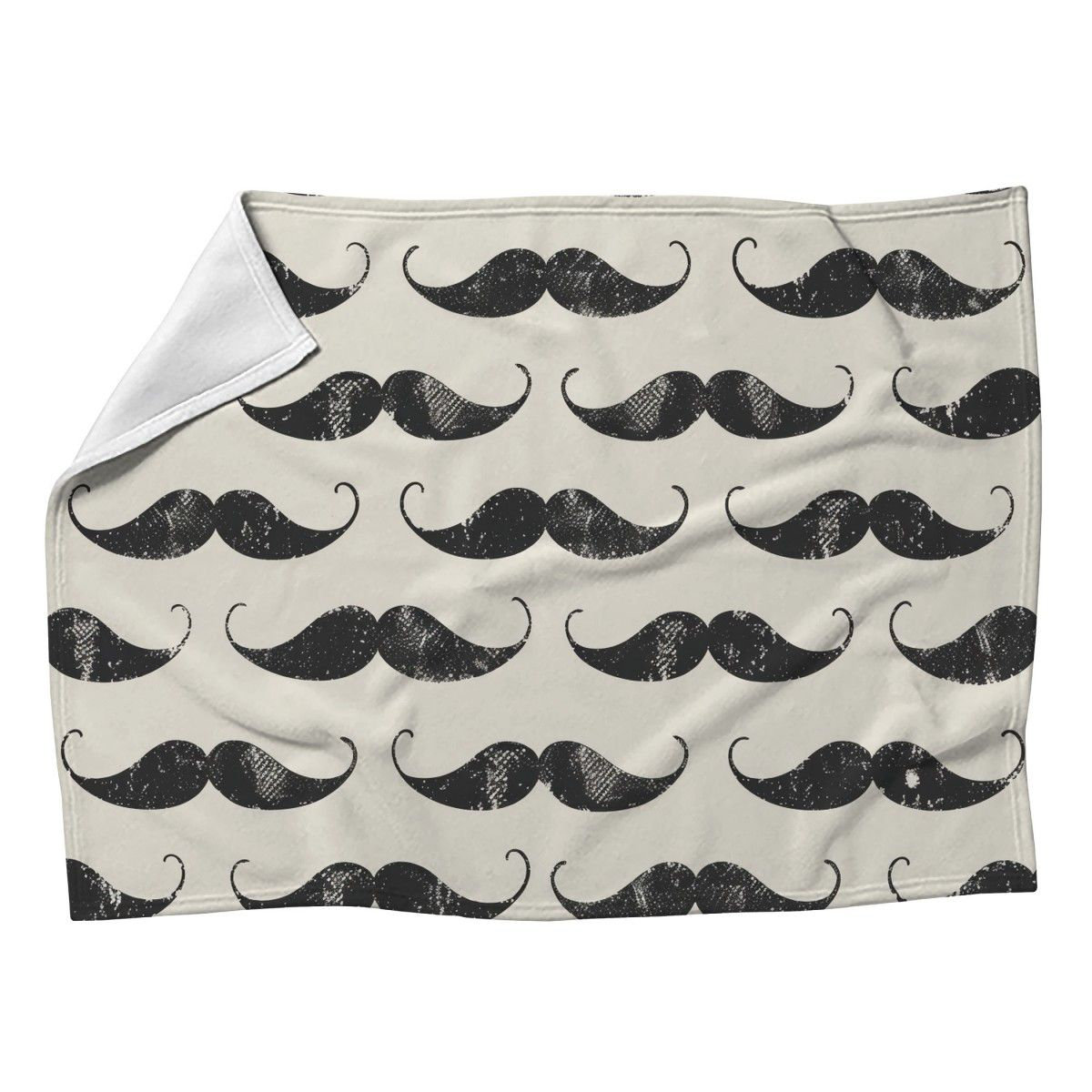 VisionDecor Mustaches Fleece Throw Blanket Pattern Throws for Sofas