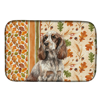 Liver Roan English Cocker Spaniel Heirloom Fall Dish Drying Mat
