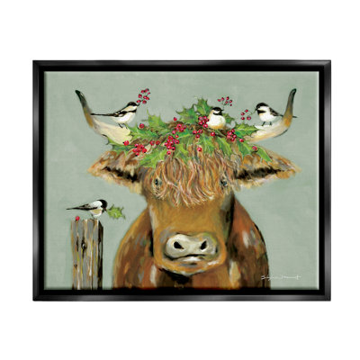 «Bétail et oiseaux», houx des Fêtes par Stephanie Workman Marrott, peinture