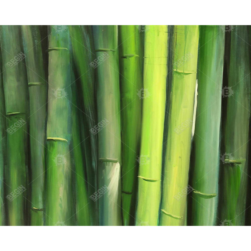 Bambou vert - Toile botanique pour la décoration intérieure | Art écologique