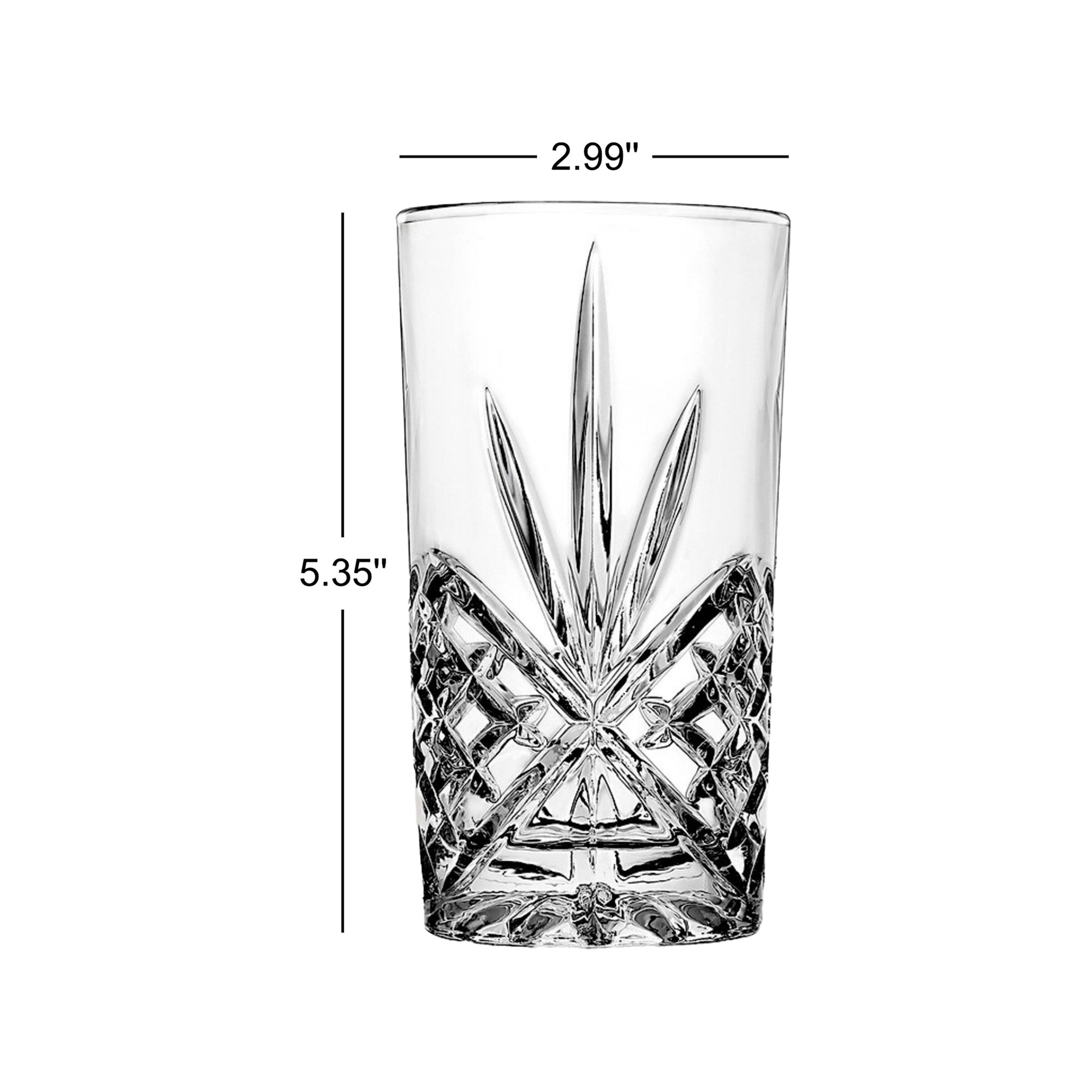 Dublin Crystal Highball Glass 12oz, Clear