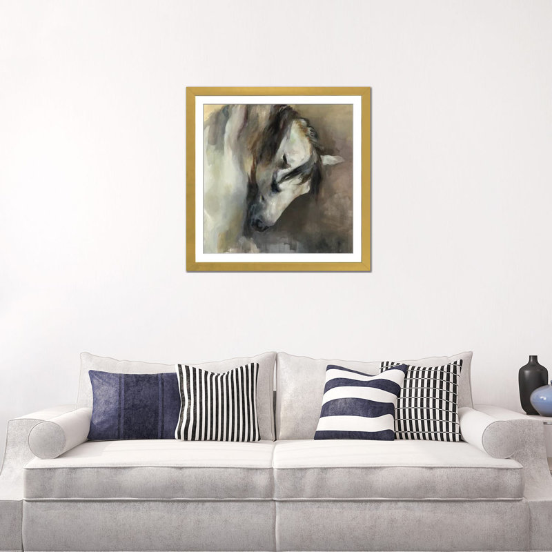 Classical Horse, Gold Open Corner Frame Paper, 24" H x 24" W x 1" D